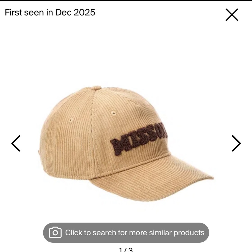 Missoni brown Tan Corduroy Baseball Cap